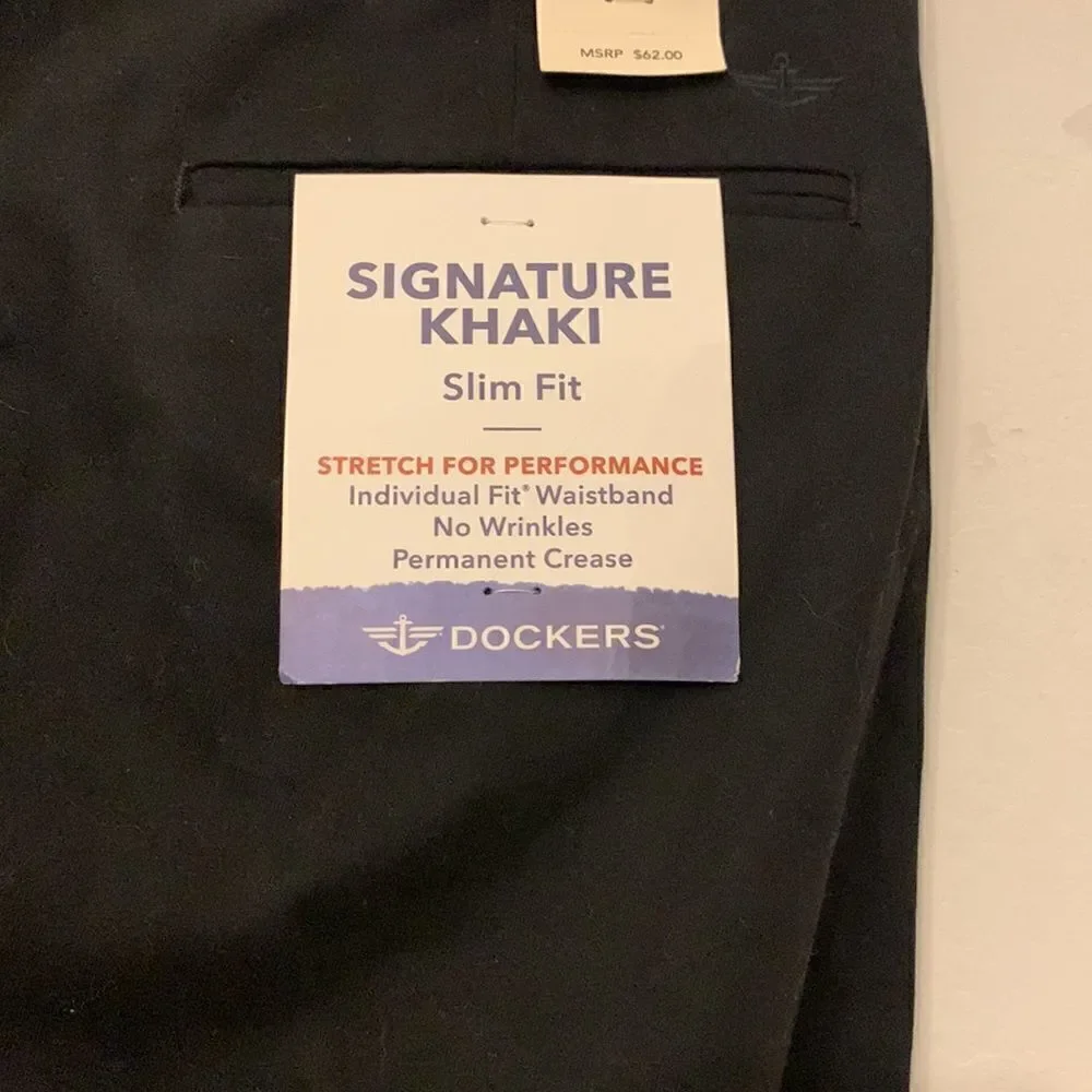 Dockers men black chino pants Slim fit W30 L 32 NWT